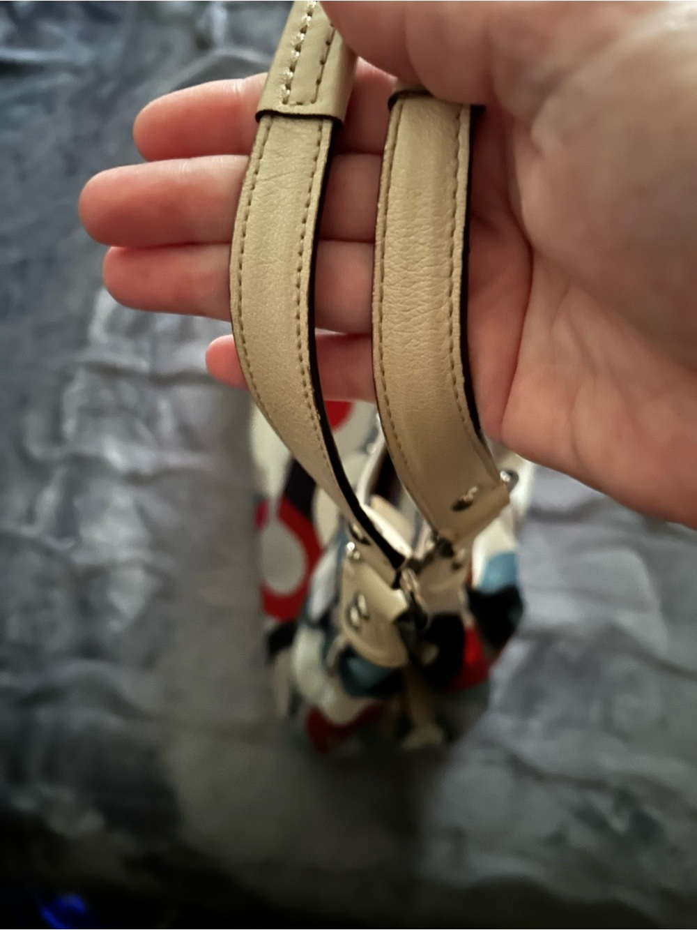 Coach Multicolor Circle Print Shoulder Bag with Cream Trim - Picture 5 of 12